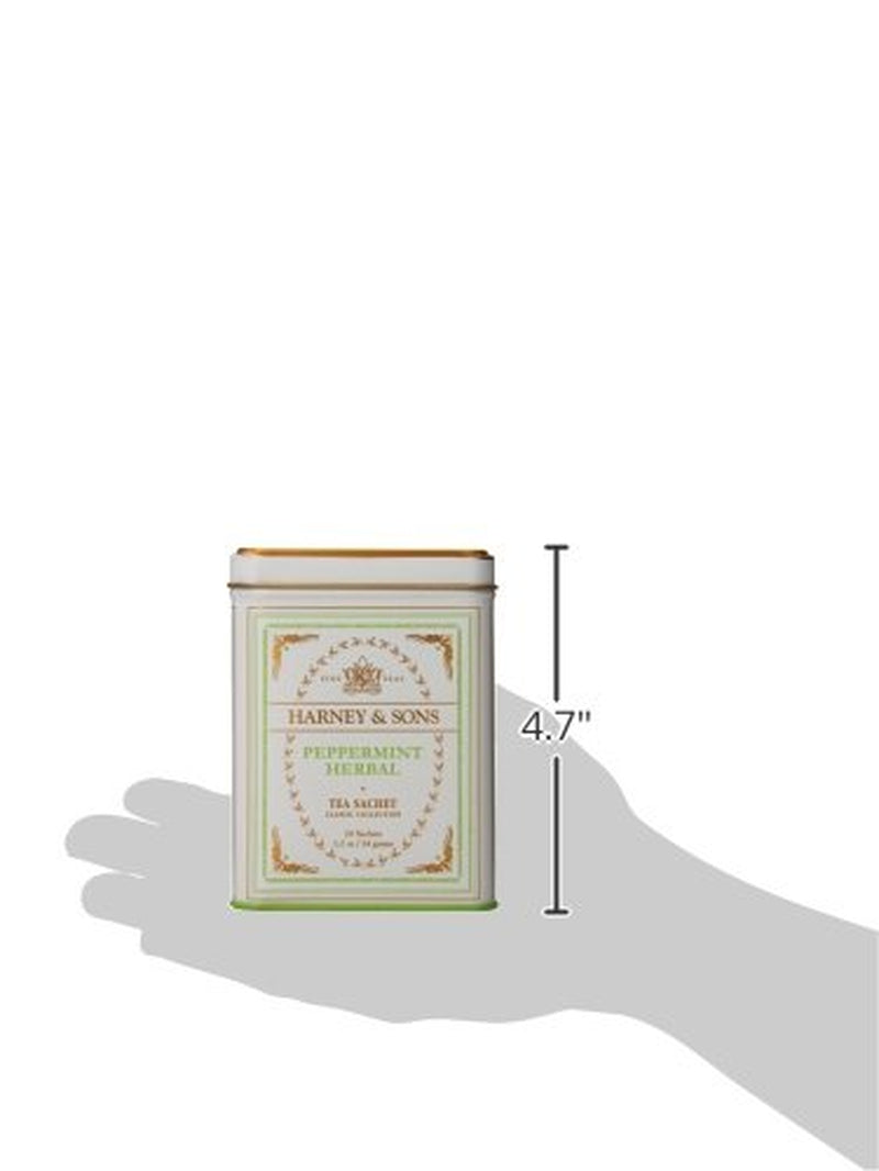 Harney and Sons Peppermint Tea, 20 Sachets 1.2 Oz | Herbal Tea Made with Washington State Peppermint. Naturally Caffeine Free.
