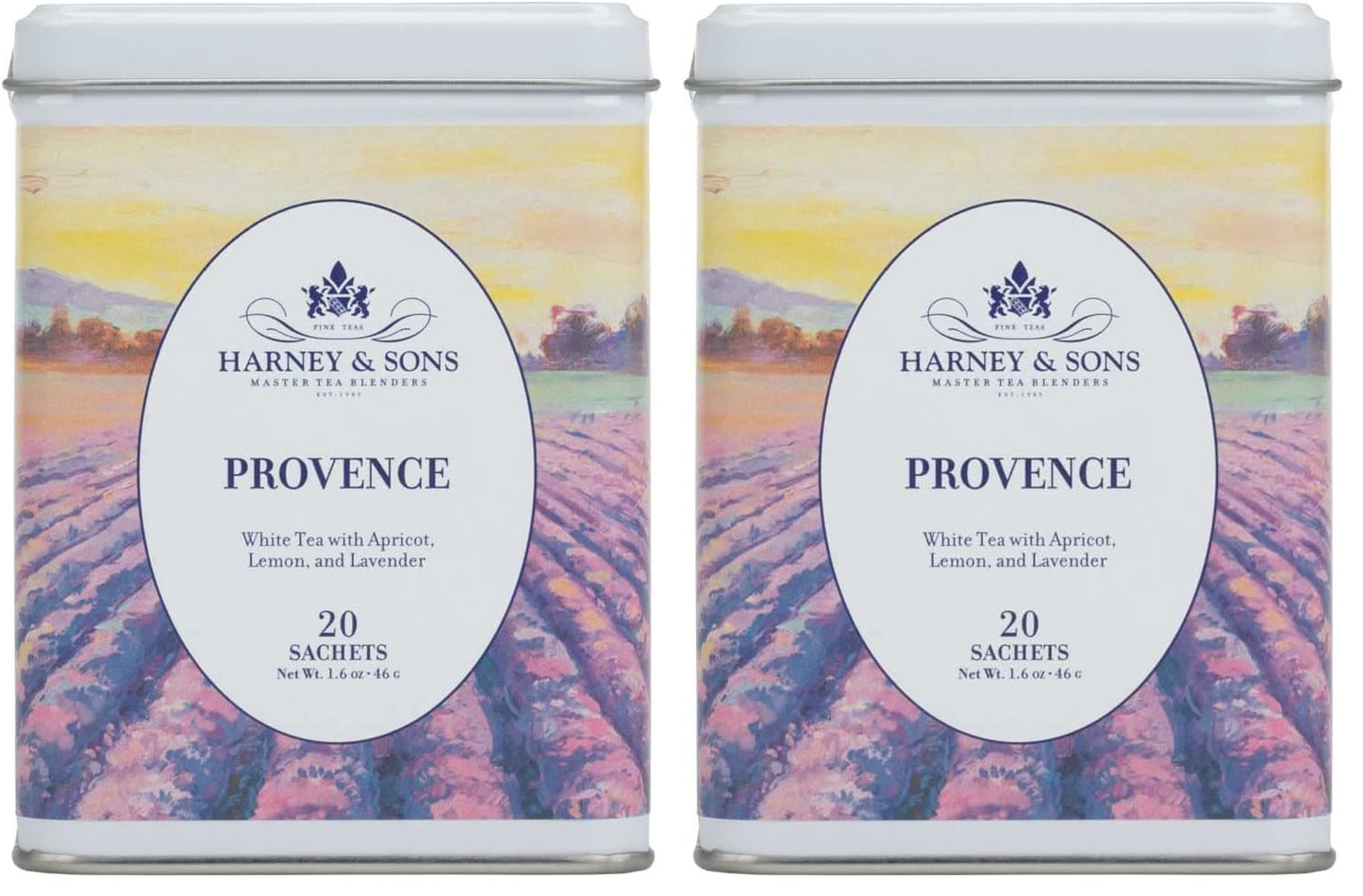 Provence Tea, White Tea with Flavors of Apricot, Lemon and Lavender, (Pack of 2)