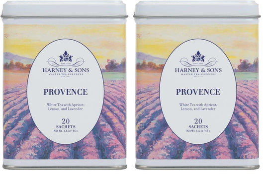Provence Tea, White Tea with Flavors of Apricot, Lemon and Lavender, (Pack of 2)
