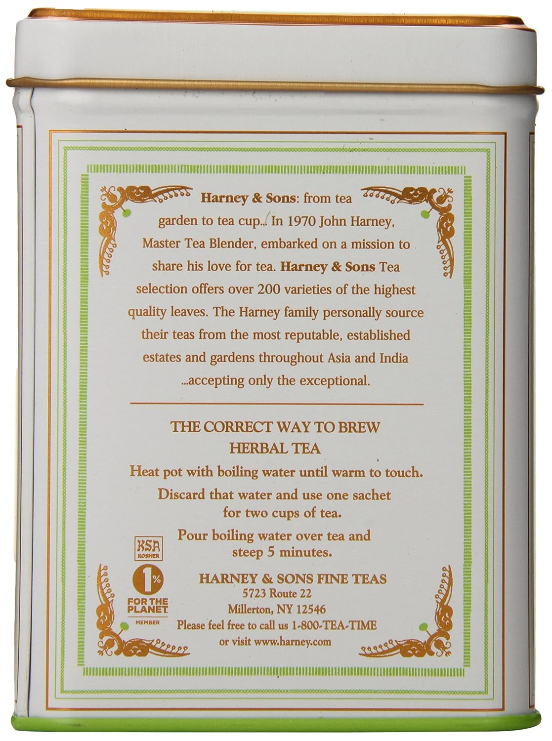 Harney and Sons Peppermint Tea, 20 Sachets 1.2 Oz | Herbal Tea Made with Washington State Peppermint. Naturally Caffeine Free.