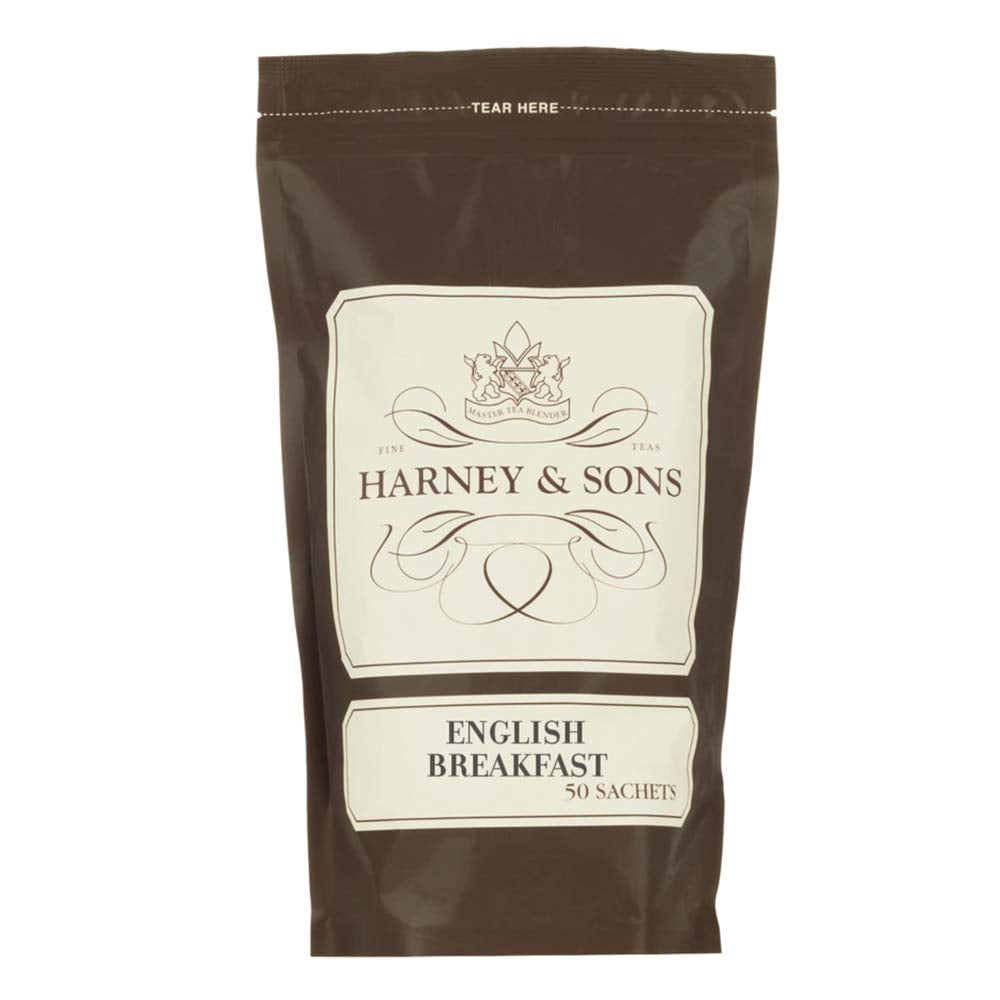 English Breakfast Tea - 100% China Black Tea, Caffeinated, - Bag of 50 Sachets