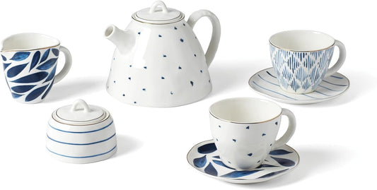 893764 Blue Bay 9-Piece Tea Set