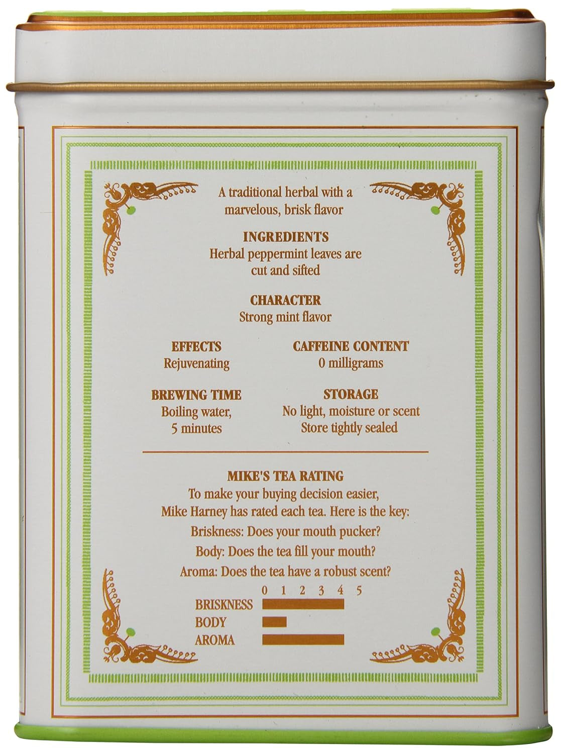 Harney and Sons Peppermint Tea, 20 Sachets 1.2 Oz | Herbal Tea Made with Washington State Peppermint. Naturally Caffeine Free.