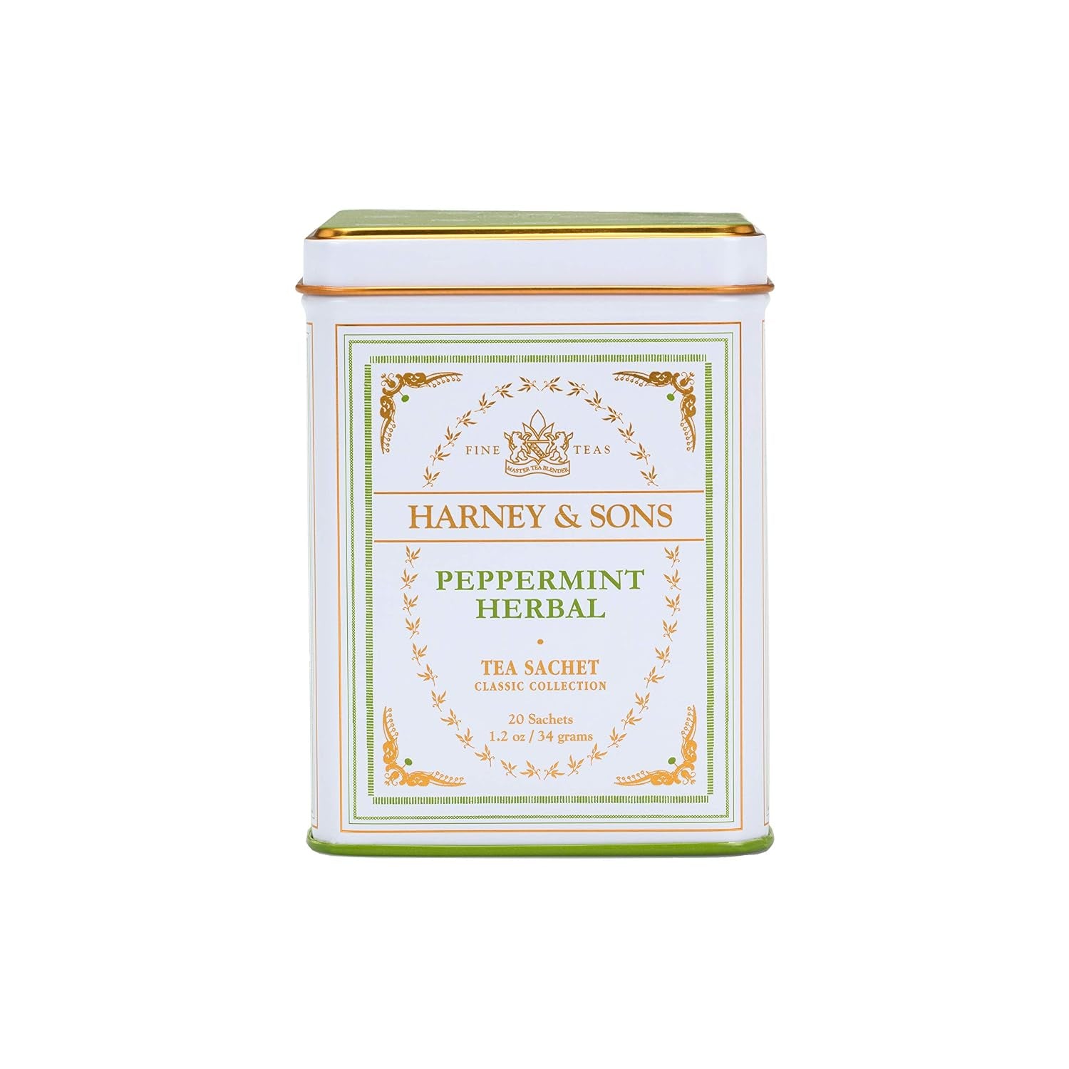 Harney and Sons Peppermint Tea, 20 Sachets 1.2 Oz | Herbal Tea Made with Washington State Peppermint. Naturally Caffeine Free.