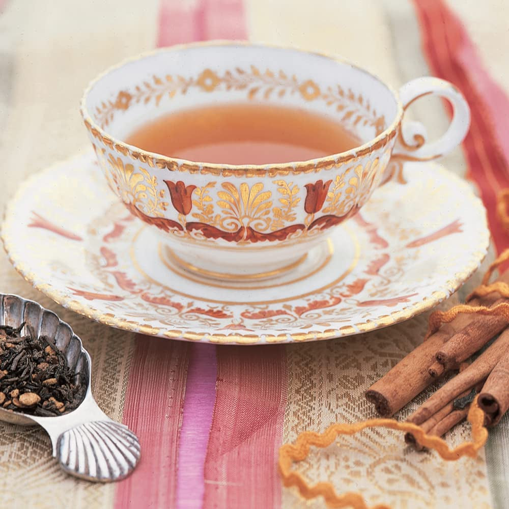 Hot Cinnamon Spice, Bag of 50 Sachets, Black Tea W/Orange Pieces and Cloves (Pack of 1) (Packaging May Vary)